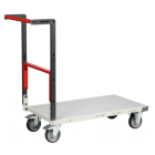 Chariot monté FLATPACK™ dossier repliable 850 x 500 mm plateau mélaminé roues TPE 250 kg - 806721121