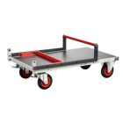 Chariot FLAT-PACK™ dossier repliable 1000 x 600 mm plateau tôle galva roues CC 400 kg - 804722331