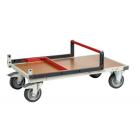 Chariot monté dossier repliable 1000 x 600 mm plateau médium roues TPE 400 kg
