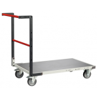 Chariot monté FLATPACK™ dossier fixe 1000 x 600 mm plateau tôle roues TPE 250 kg - 806722320