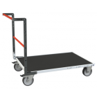 Chariot modulaire tube 1 dossier plateau bois avec tapis caoutchouc 1000 x 600 mm 500 kg - 806724531