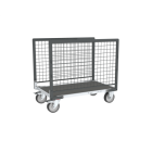 Chariot modulaire grillagé 2 ridelles plateau bois avec tapis caoutchouc 1200 x 800 mm 500 kg - 806724663