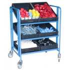 Servante à bacs 3 plateaux tôle + 6 bacs 200 kg - 880006502