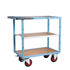 Servante mécano-soudée 3 plateaux médium 850 x 500 mm roues CC 400 kg - 880701232
