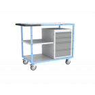 Servante établi équipée demi plateau tôle + 1 bloc 4 tiroirs 250 kg - 880707105