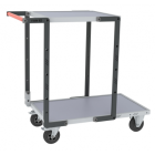 Servante FLAT-PACK™ 2 plateaux mélaminé 1 plateau 850 x 500 mm et 1 plateau 550 x 500 mm roues CC 250 kg - 884721111