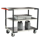 Servante FLAT-PACK™ 3 plateaux tôle 1000 x 600 mm roues TPE 250 kg - 884722324
