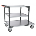 Servante FLAT-PACK™ 3 plateaux tôle galva 2 plateaux 1200 x 800 mm et 1 plateau 900 x 800 mm roues TPE 400 kg - 884732445