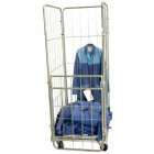 Roll acier zingué, 3 ridelles + demi panneau avant rabattable, 660 x 760 mm, 400 kg