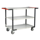 Servante montée 3 plateaux mélaminé double poignées 850 x 500 mm roues TPE 250 kg - 886721127 Servante montée 3 plateaux mélaminé double poignées 850 x 500 mm roues TPE 250 kg - 886721127