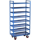 Servante multi-niveaux à 8 plateaux tôle 935 x 435 mm 400 kg - 880000566