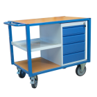 Servante d'atelier équipée 1 bloc tiroirs et 1/2 plateau tôle 500 kg - FIMM - 880002989