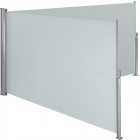 Auvent store latéral brise-vue paravent rétractable double gris 200 x 600 cm