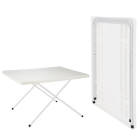 Table pliable réglable de camping blanc 80x60x51/61 cm