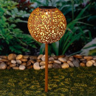 Lampe de jardin solaire à led 18 cm métal marron