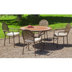Salon de jardin table ronde et fauteuils 4 places