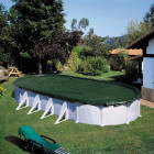 Couverture de piscine d'hiver Ovale 525 cm PVC Vert