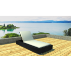 Transat résine tressée noire avec matelas