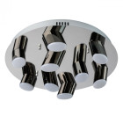Plafonnier chromé techno 9 ampoules 12 cm