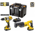 Coffret CPROF139 perceuse visseuse à percussion + scie sabre + 2 x 5,0 Ah + TSTAK VI DeWalt