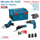 Kit 3 outils spécial plaquiste visseuse, découpeur-ponceur, scie sabre 12V Bosch (3 batteries 2,0 Ah + chargeur + coffret)