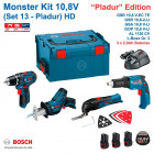 Kit spécial Plaquiste visseuse, découpeur-ponceur, scie sabre, perceuse-visseuse 12V Bosch (3x2,0Ah + chargeur + coffret)