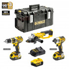 Coffret DCK382P3 perceuse visseuse percussion + visseuse chocs + meuleuse + 3x5,0Ah + chargeur DeWalt
