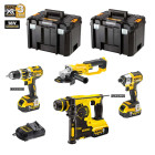 Kit 3 outils électroportatifs DCK484P3T + 3 x 5,0 Ah + chargeur + 2 x TSTAK VI DeWalt