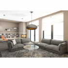 Suspension effet granit ronde grise