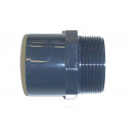 Embout en PVC fileté B - Mâle à coller / Mâle à visser - Diamètres 25/32 - Filetage 26/34