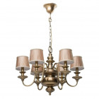 Lustre rétro 6 branches couleur cuivre