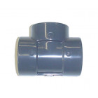 Té mixte en PVC taraudé à 90 - Femelle à coller / Femelle à visser - Diamètre 63 - Taraudage 50/60