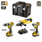 Kit DCK382P2T perceuse percussion + meuleuse + visseuse chocs + 2x5,0Ah + chargeur + TSTAK VI DeWalt
