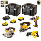 Kit DCK XR4WP3T 4 outils électroportatifs + 3 x 5,0 Ah + chargeur + 2 x TSTAK VI DeWalt