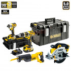 Kit 4 outils électroportatifs DCK450P2 + 2 batteries 5,0 Ah + chargeur + DS150 DeWalt
