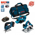 Kit PSB3WM2A scie sauteuse + scie circulaire + rabot + 2x4,0Ah + chargeur + HDBAG Bosch