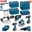 Kit 6 outils électroportatifs PSL6WM3A Bosch (3x4,0Ah Li-Ion + chargeur + 4 coffrets + caddy)
