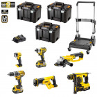 Pack 6 outils électroportatifs DCK XP6MP3T DeWALT (3 batteries 5,0Ah + chargeur + 3 coffres + trolley)