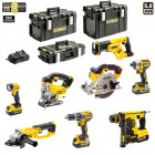 Pack 8 outils électroportatifs DCK XP8BMP4 DeWALT (4x5,0Ah + chargeur + 3 mallettes de transport)
