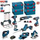 Kit 8 outils électroportatifs PSL8WGP4A Bosch (4x5,0 Ah + chargeur + 5 coffres + caddy)