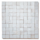 Zellige marocain artisanal - blanc fes 3x3 cm - mosaïque mur (vendu par plaque de 30x30 cm)