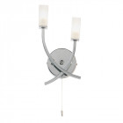 Applique havana, chrome et verre, 2 ampoules