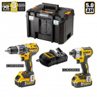 Kit XP255P2T perceuse visseuse à percussion + visseuse à chocs + 2x5,0Ah + chargeur + TSTAK VI DeWalt