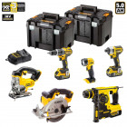 Kit 6 outils électroportatifs XP658P3T + 3 batteries 5,0 Ah + chargeur + 2 x TSTAK VI DeWalt