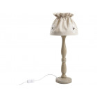 Lampe à poser en bois et coton écru