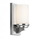 Applique amalia, chrome poli et verre opale 24.1 cm