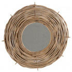 Miroir rond en poelet gris