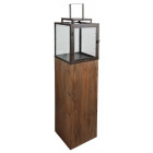 Lanterne de jardin en bois et métal