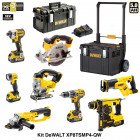 Kit 8 outils électroportatifs XP8TSMP4-QW 18V DeWALT (4 x 5,0 Ah + chargeur + 2 coffres roulettes)