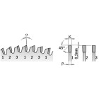 Lame circulaire d=250x3.2/2.2x30 z=81 -3° neg. tpp 281.081.10m